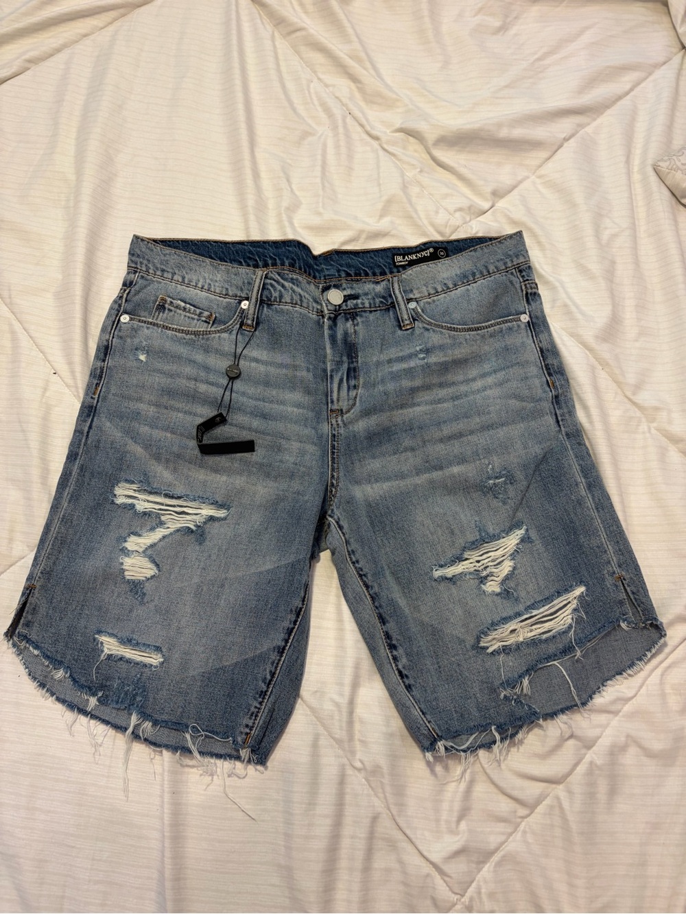 Y2K Blank NYC Women's Distressed Light Blue Jean Shorts NWT Sz 30